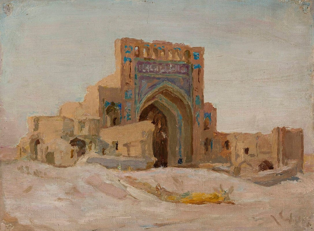Jan Ciągliński - Old Persian mosque. From the journey to Turkestan