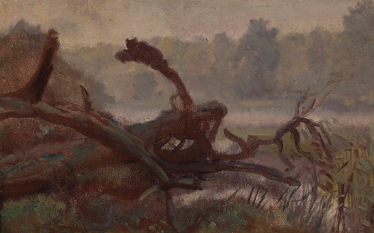 Jozef Chelmonski - Deep forest – Windthrows, sketch for a painting