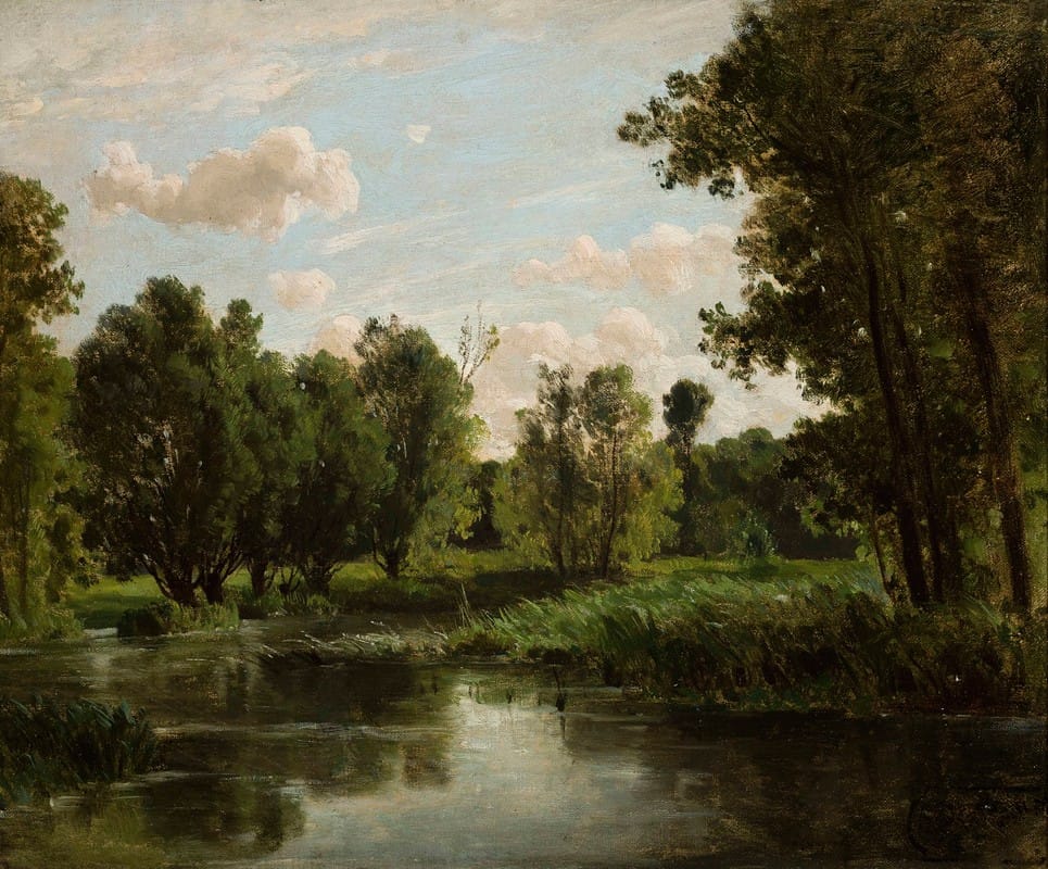 Józef Szermentowski - Lake in the forest