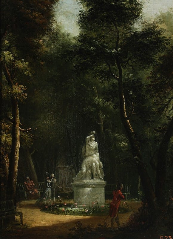 Kazimierz Wojniakowski - View of the Łazienki Park with the statue of Tancred and Clorinda