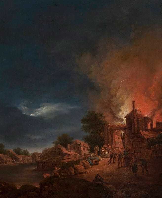 Kazimierz Żwan - Town on fire in summer