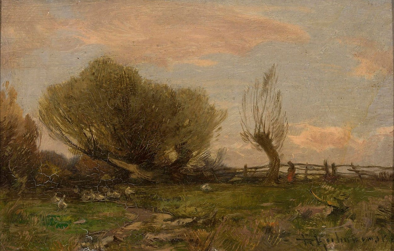 Roman Kazimierz Kochanowski - Landscape with willows