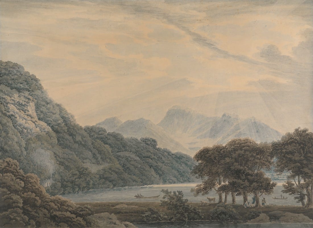 Thomas Sunderland - The Head of Ullswater, With the Lodge of Patterdale on the Left