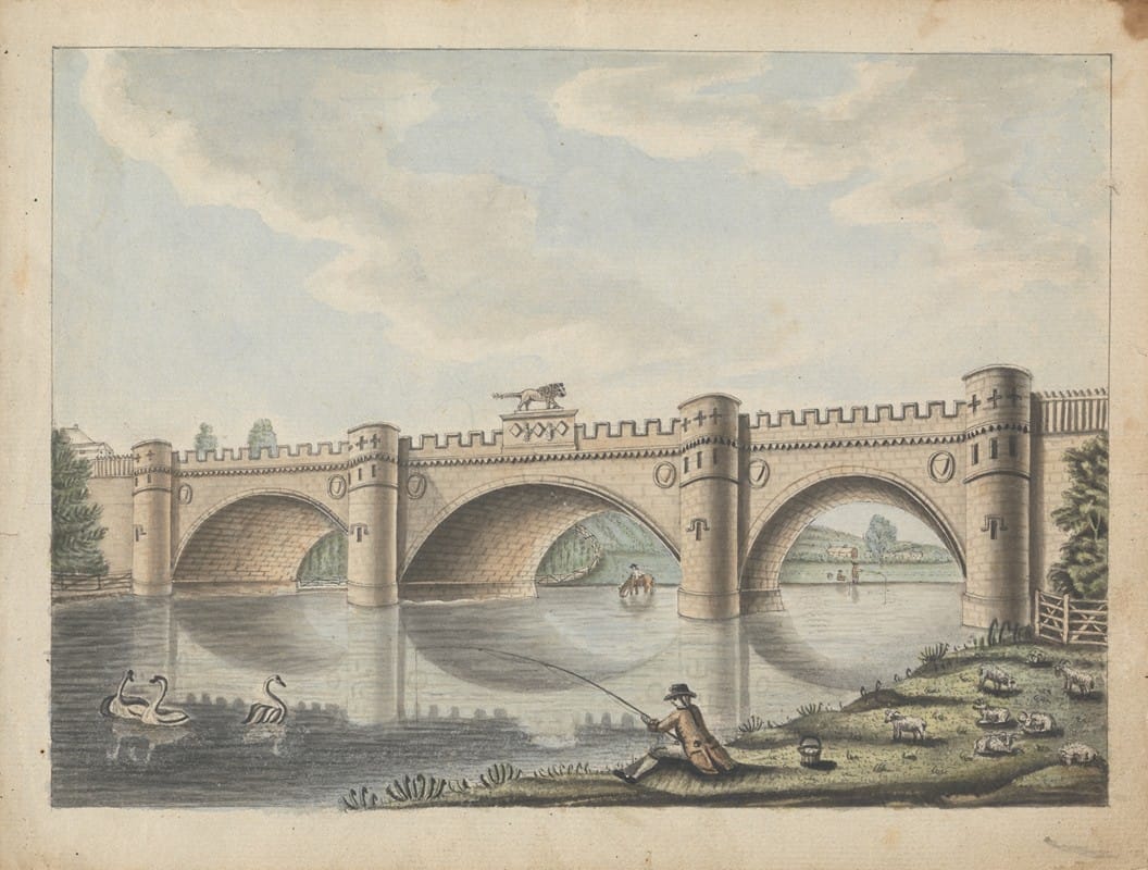 William Beilby - Bridge at Alnwick Castle, Northumberland