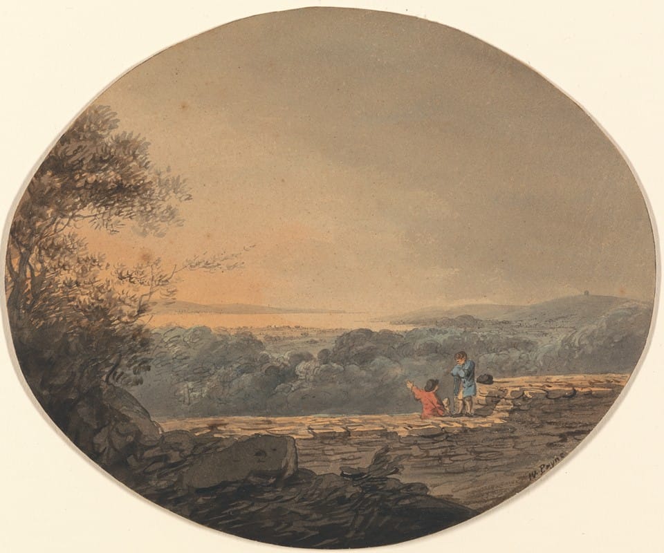 William Payne - Distant View of Exmouth from Exeter