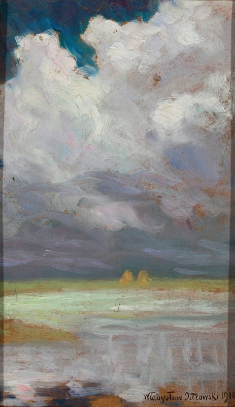 Władysław Ostrowski - Landscape with overcast sky
