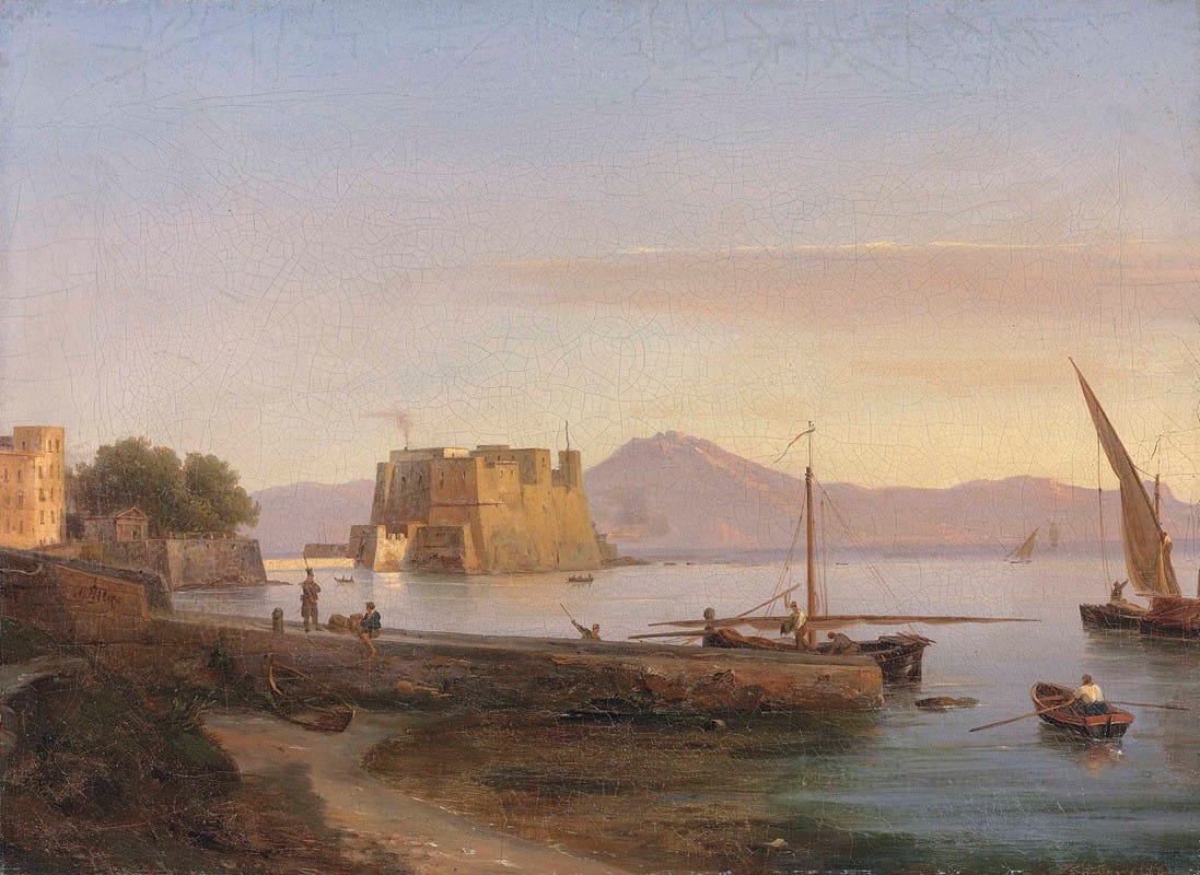 Antonie Sminck Pitloo - Fishermen Castel dell’ Ovo, Naples