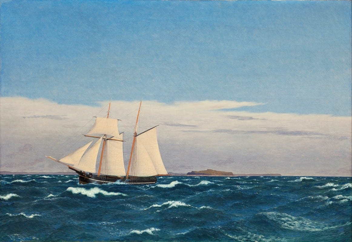 Christoffer Wilhelm Eckersberg - Seascape with the island of Hjelm and the coast of Jutland