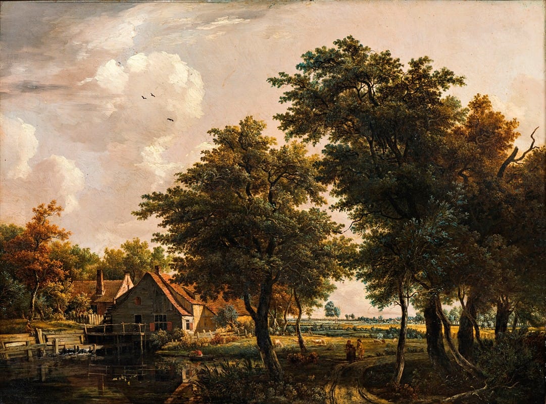 Egbert van Drielst - Landscape with watermill