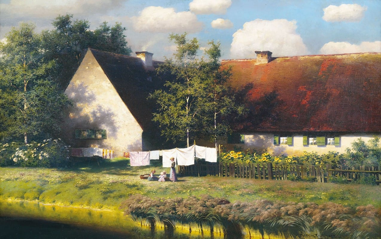 Paul Wilhelm Keller-Reutlingen - Sommeridyll am Bauernhof