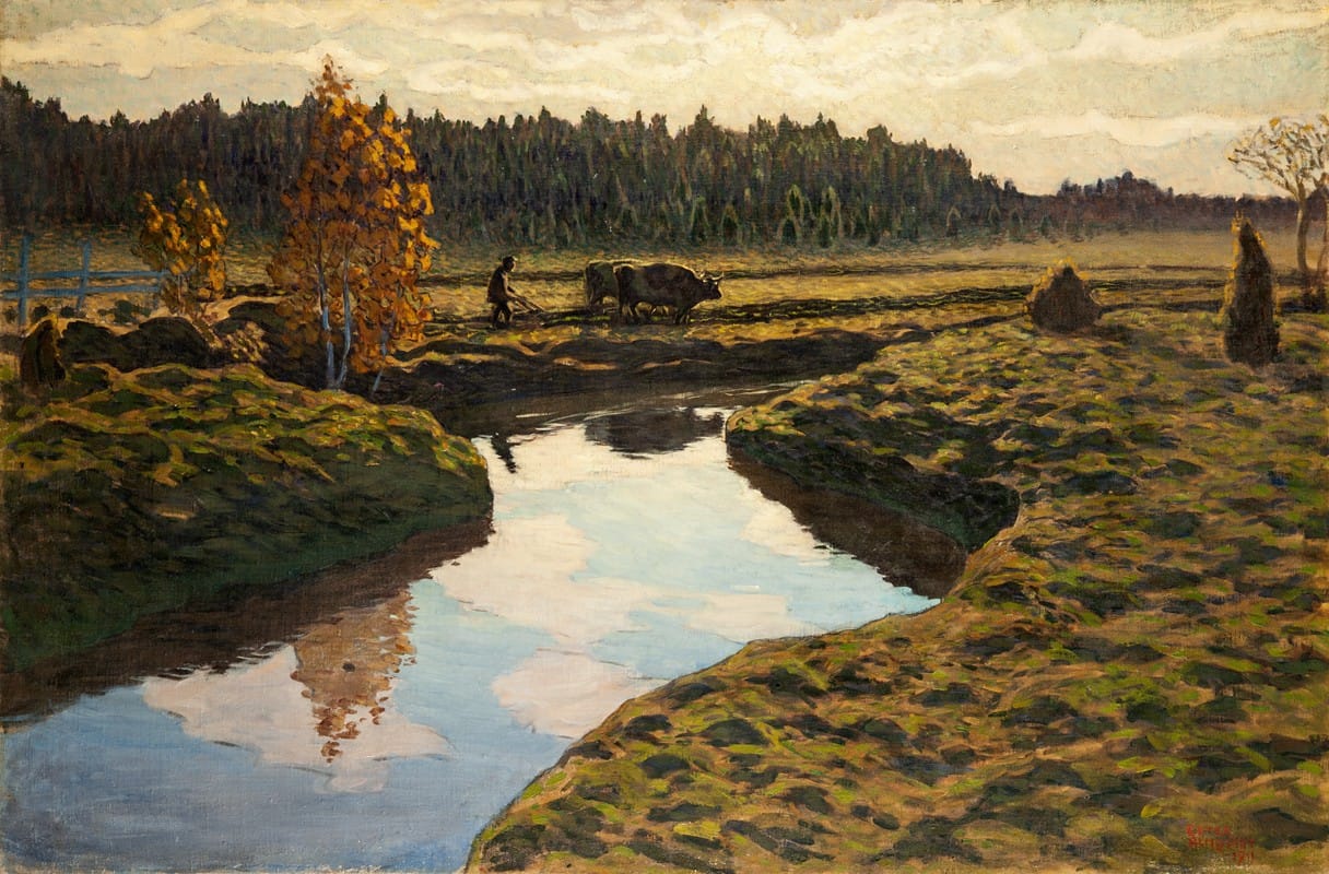 Ester Almqvist - Autumn Ploughing in the Marshland