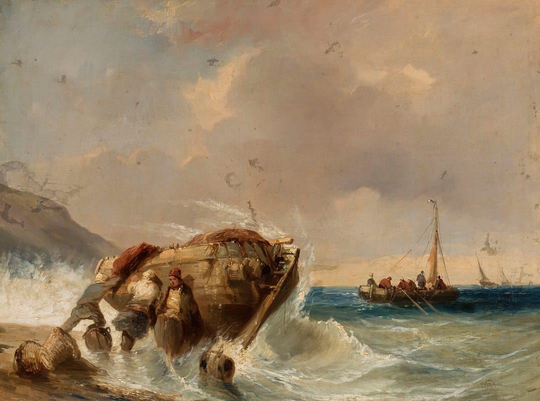 Eugène Isabey - Fishing boat at the seaside