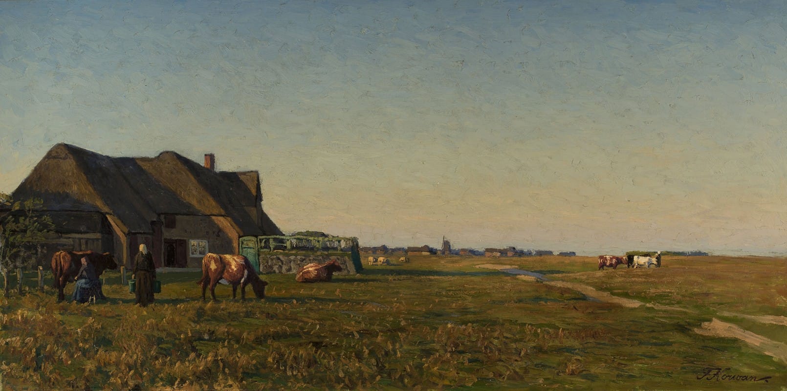 Franz Korwan - Landscape with a farmyard