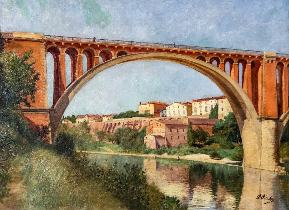 Paul Prouho - The ramparts and the bridge at Rabastens