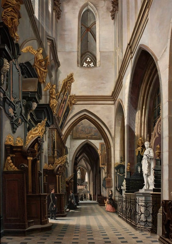 Saturnin Świerzyński - View of the aisle in the Wawel Cathedral
