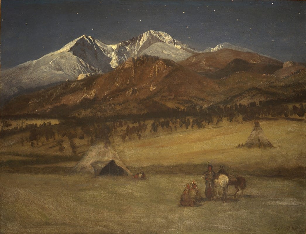 Albert Bierstadt - Indian Encampment – Evening