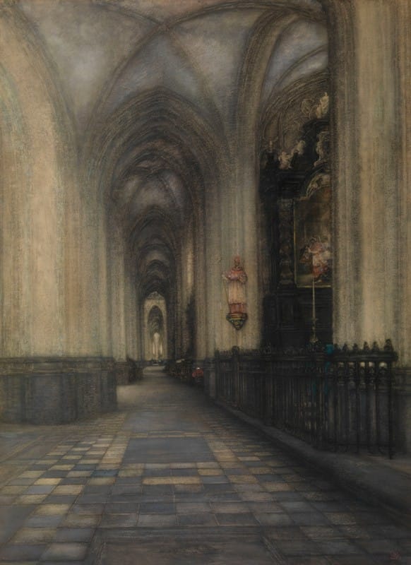 Alfred Delaunois - The St. Bartholomew’s Nave in the St. Peter’s Church in Leuven