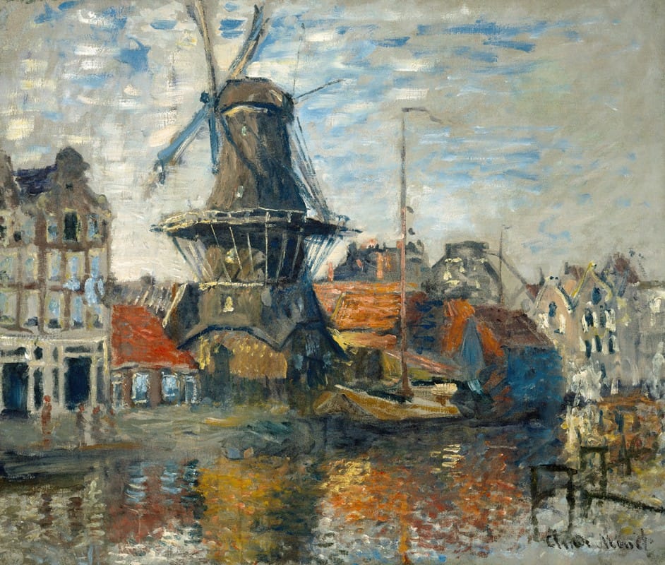 Claude Monet - The Windmill on the Onbekende Gracht, Amsterdam