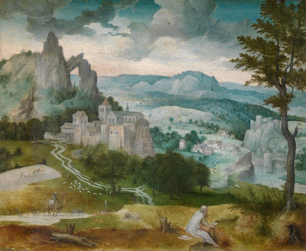 Cornelis Massijs - Landscape with Saint Jerome
