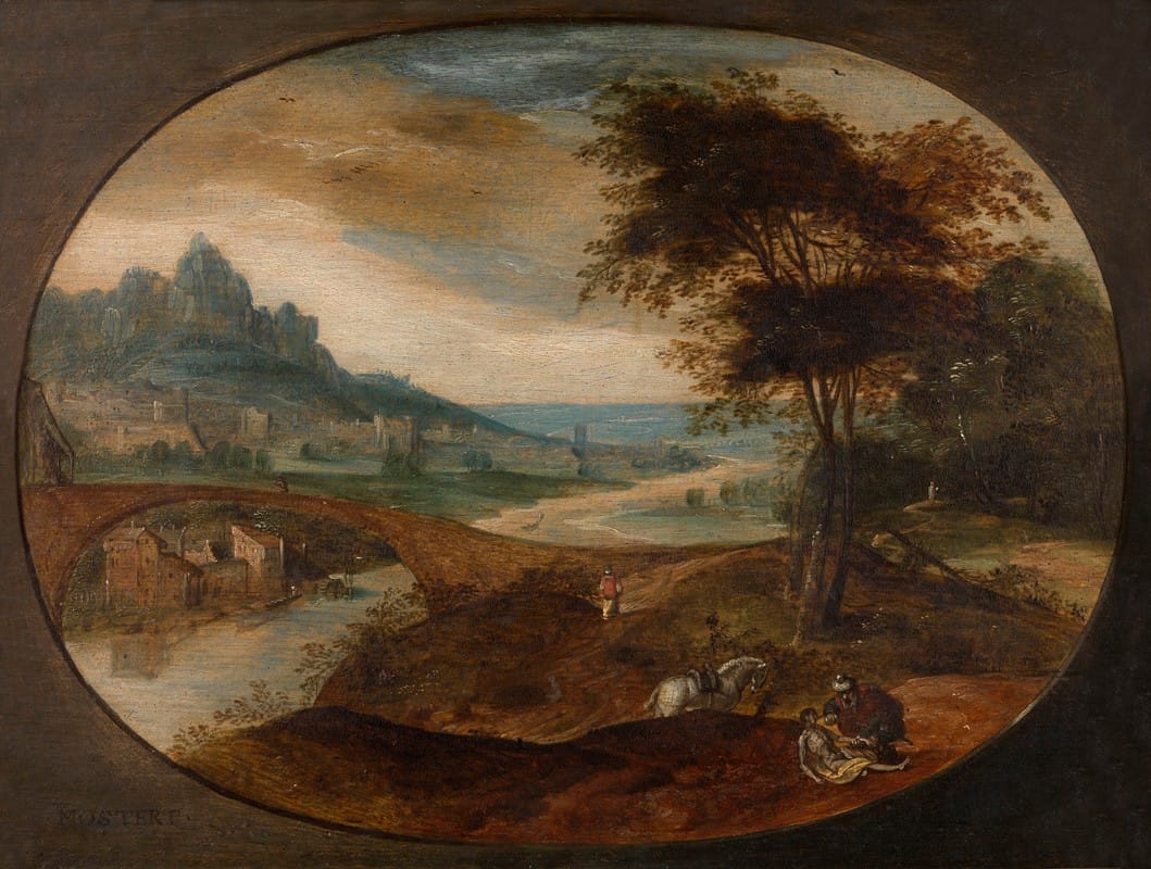 Frans Mostaert - Landscape with the Good Samaritan