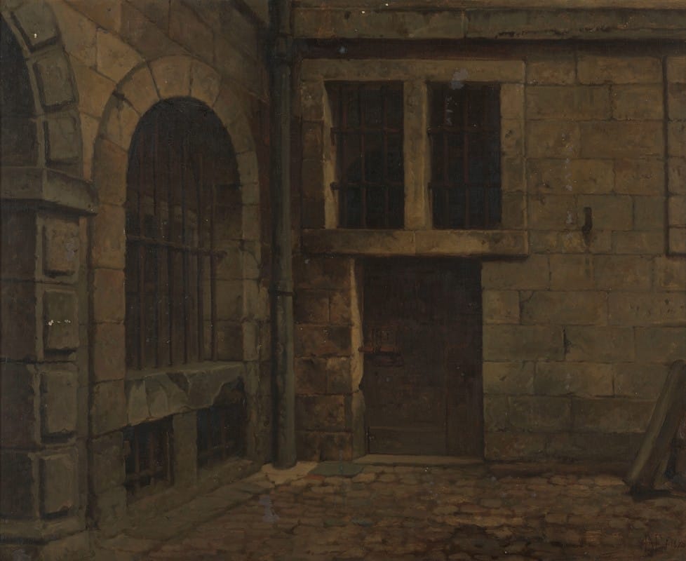 Henri François Schaefels - Old Courtyrad of Antwerp Town Hall