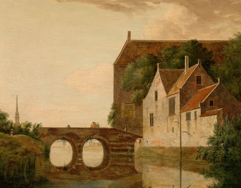 Jan van der Heyden - Bridge over a River