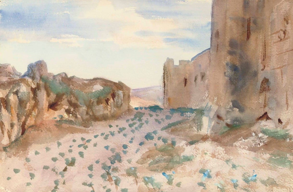John Singer Sargent - Fortress, Road and Rocks