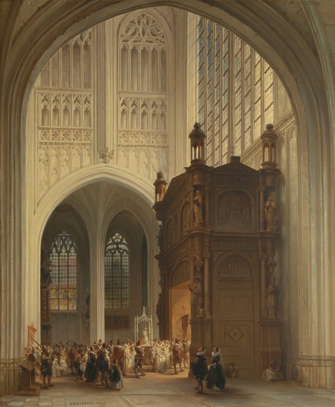 Jules Victor Génisson - Interior of the Saint Peter’s Church in Louvain