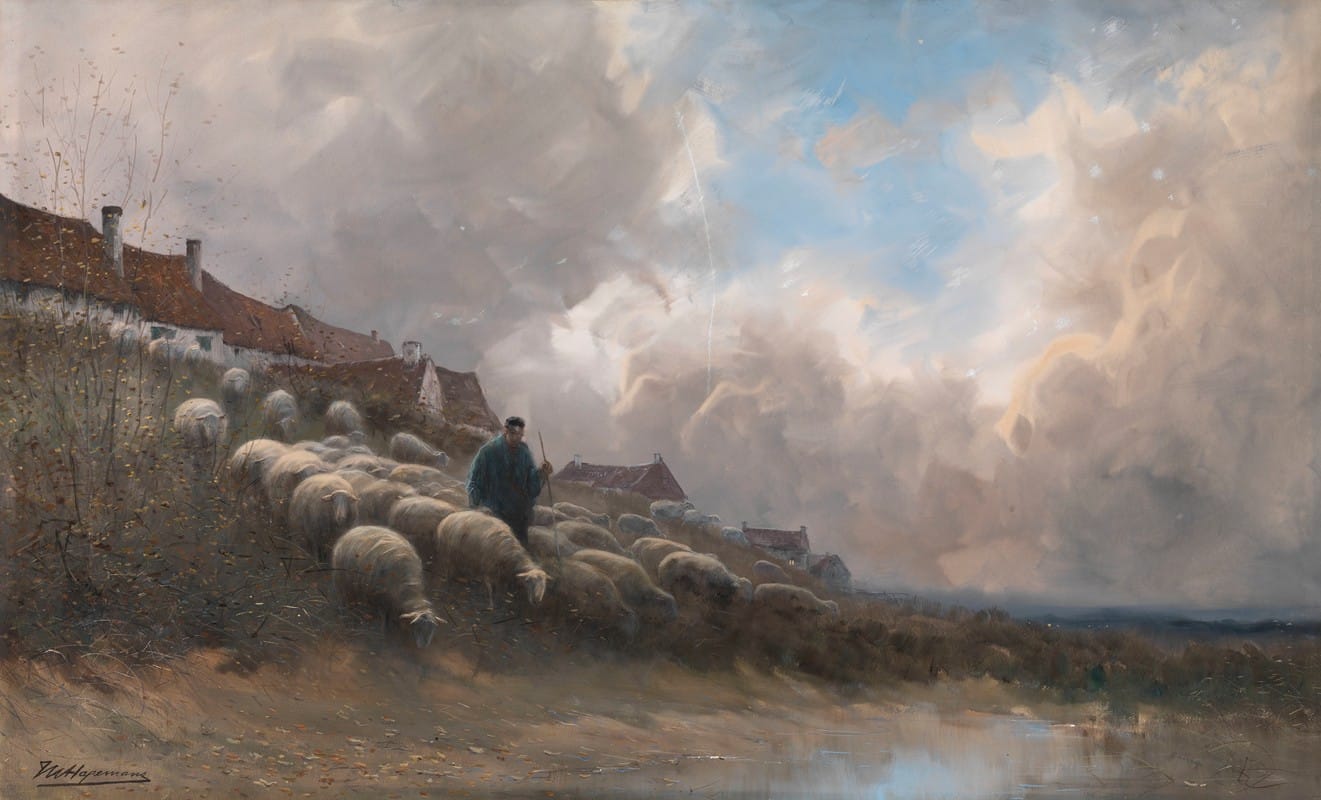 Maurice Hagemans - Landscape with Sheep