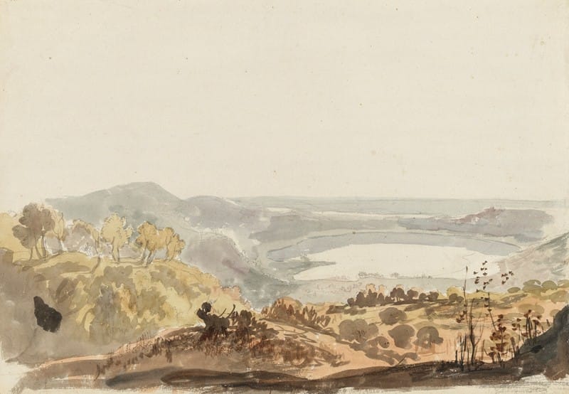 Carlo Labruzzi - View of Lake Nemi looking towards Rome