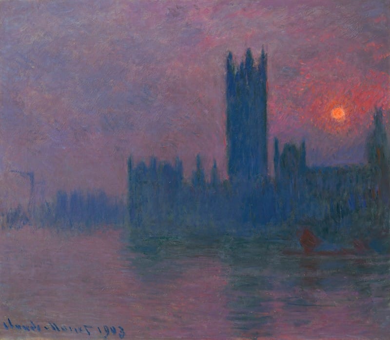 Claude Monet - Le Parlement, soleil couchant