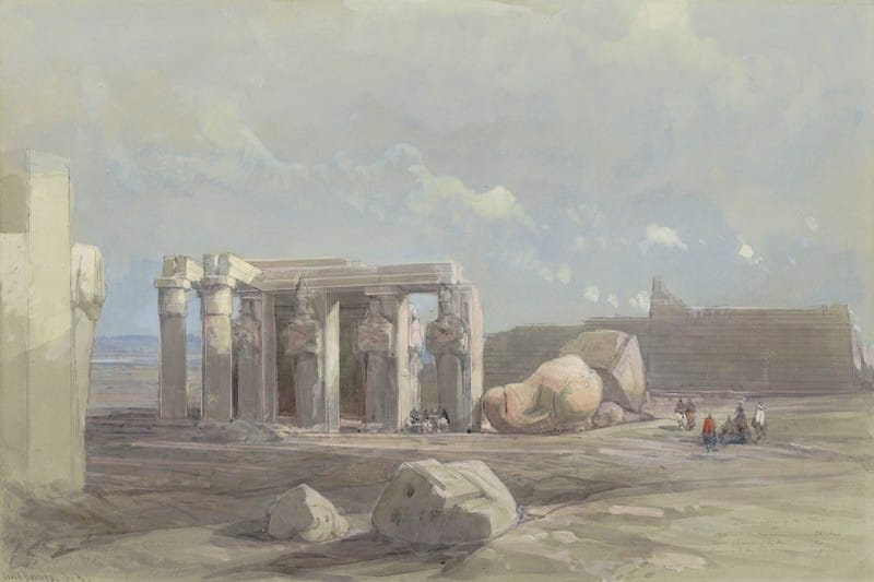 David Roberts - Fragments of a Colossal statue at the Memnonium, Thebes