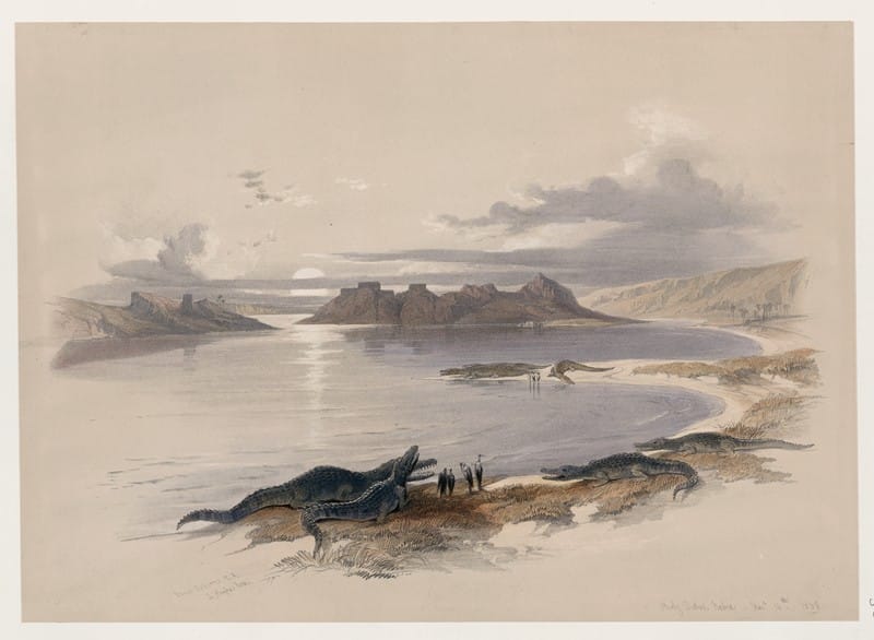 David Roberts - Wady Dabod [Wadi Dabod], Nubia. Nov. 16th, 1838.