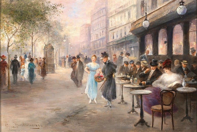 Emil Barbarini - Paris, a Street Café