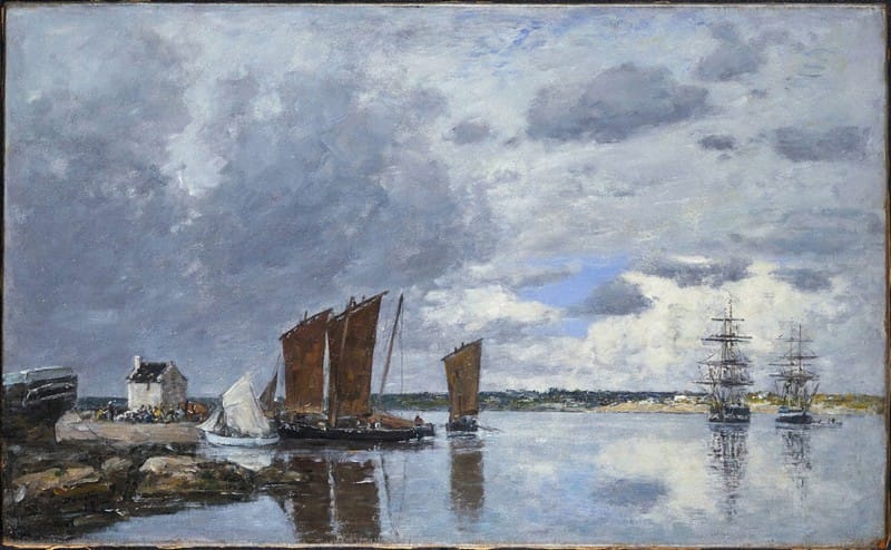 Eugène Boudin - Fishing Boats at Kerhor