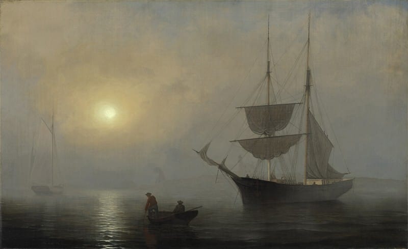 Fitz Henry Lane - Ship in Fog, Gloucester Harbor