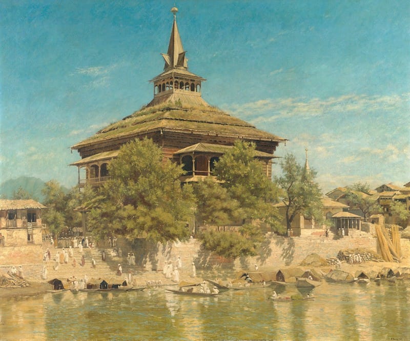 Frederick William John Shore - The Shah Hamadan’s Mosque, in Srinagar, Kashmir