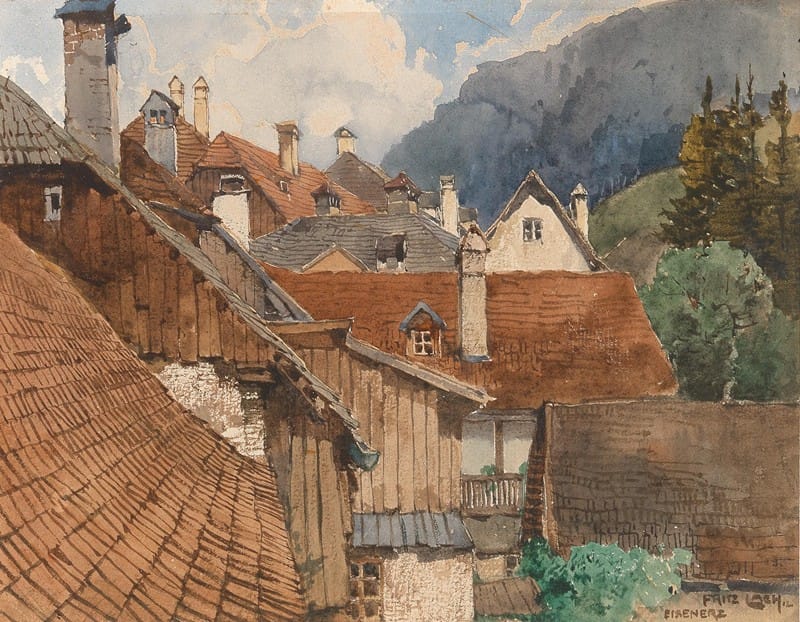 Fritz Lach - Roofs of houses in Eisenerz
