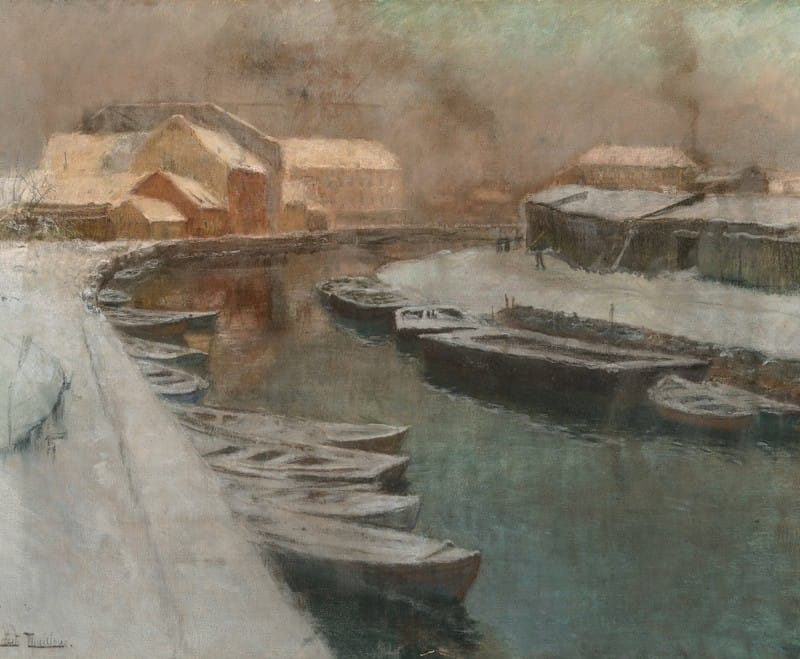 Fritz Thaulow - Canal en hiver (Winter on the canal)
