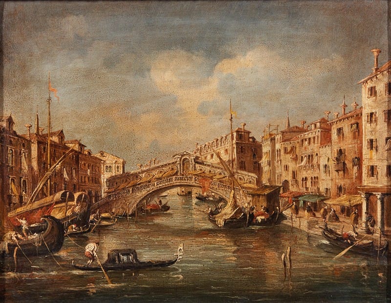Giuseppe Ponga - Venice, the Rialto Bridge