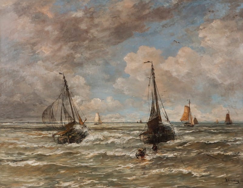 Hendrik Willem Mesdag - The casting of the anchor