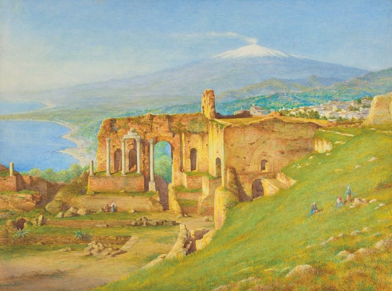 Henry Wallis - Etna, from the theatre at Taormino