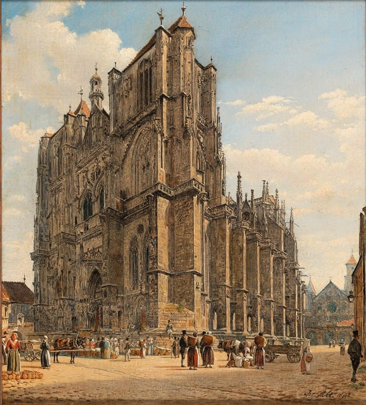 Jacob Alt - A View of the Regensburg Cathedral