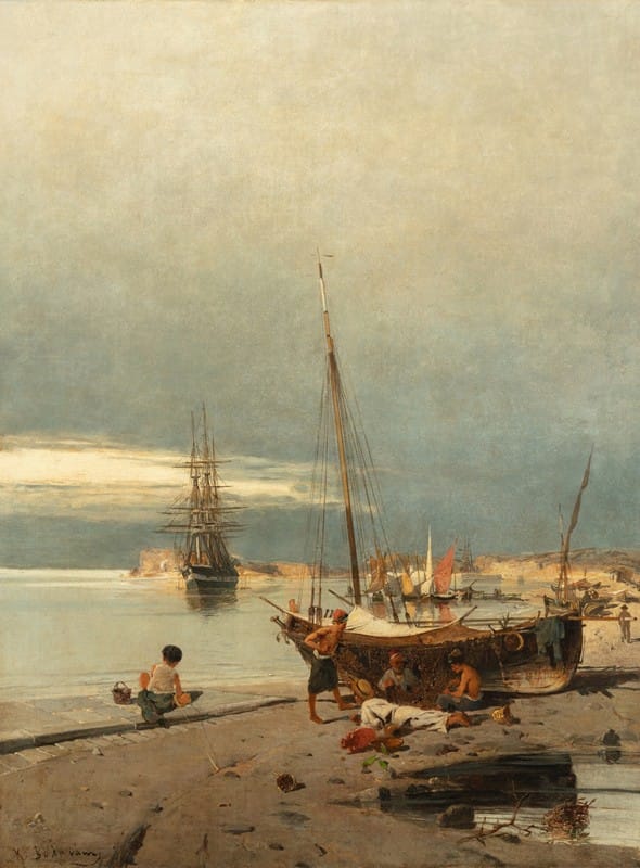 Konstantinos Volanakis - A Greek harbor