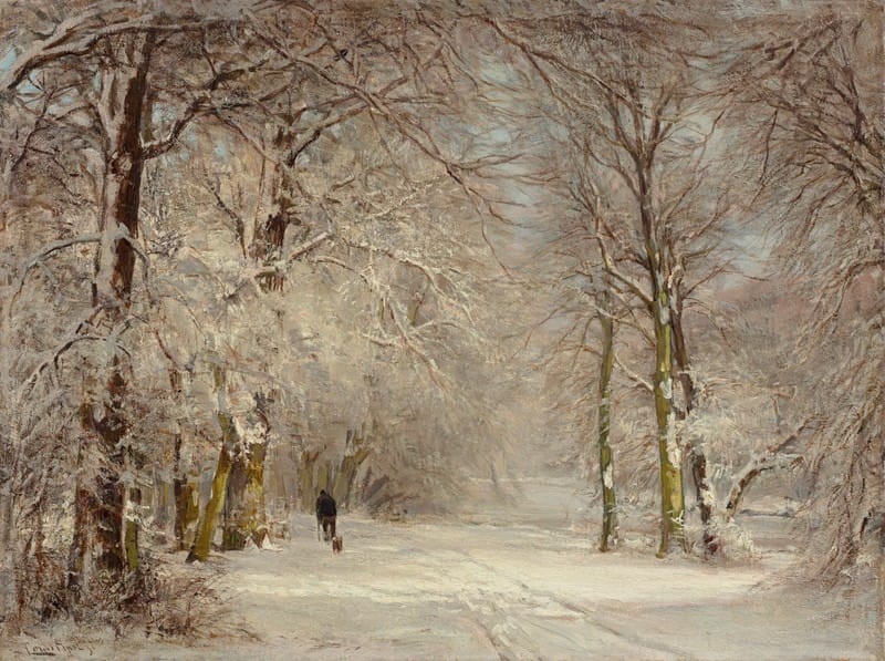 Louis Apol - A snow covered path in winter