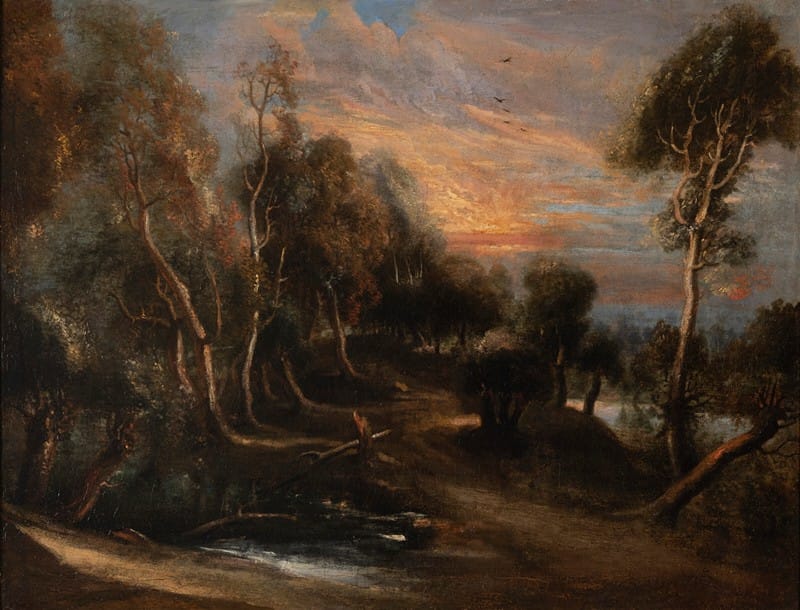 Peter Paul Rubens - A wooded landscape at sunset