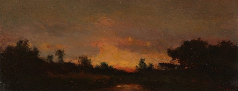 Théodore Rousseau - Landscape with Sunset