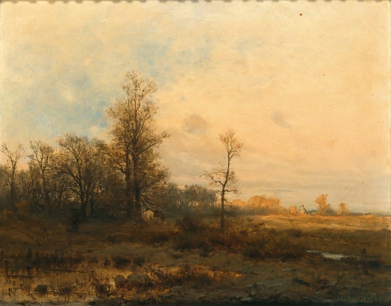 Zygmunt Sidorowicz - An Autumnal Landscape in the Evening