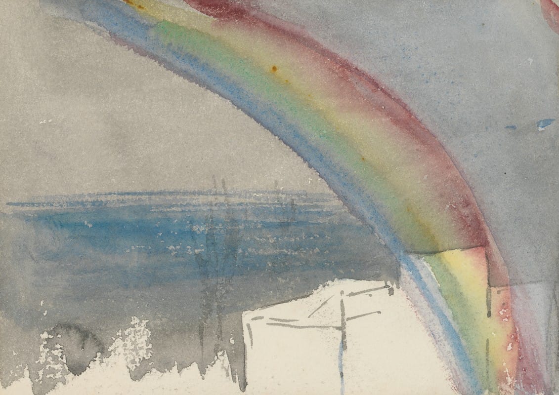 Barbara Bodichon - Landscape with Rainbow