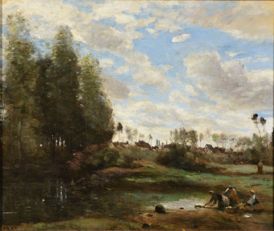 Jean-Baptiste-Camille Corot - Laveuses au bord de l’eau